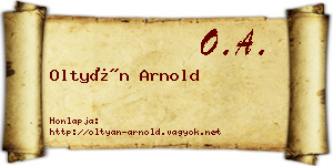Oltyán Arnold névjegykártya
